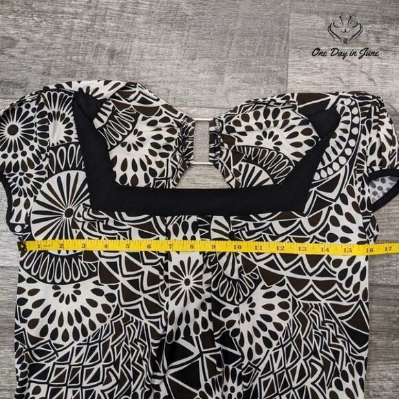 Cacama Open Back Square Neck Short Sleeve Top Size L - Picture 3 of 5